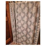 Lacey with green vinyl backing shower curtain