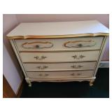 Antique white and gold dresser/chest