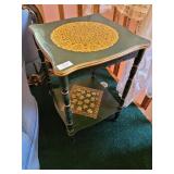 Decorated wooden table