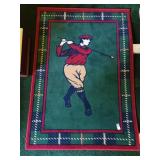 Golfer theme rug 56 in by 40 in