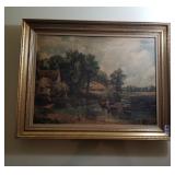 Country print with gold frame