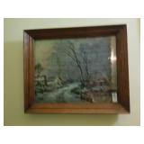 Print with wood frame