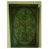 Wood plaque with metal design