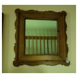 Mirror with wood frame