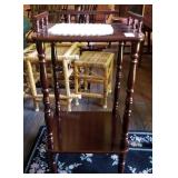 End table with doily 14 in by 11 in x 26 in