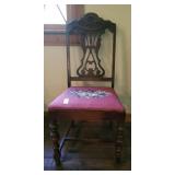 Embroidered seat side chair