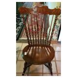 Solid wood antique carved rocking chair