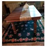 Karastan area rug 5.9 x 9 green with flowers