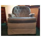 Teal tufted armchair