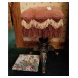 Upholstered swivel stool with Fringe and extra