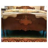 Ornate carved Queen size bed with mattress only