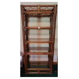 Glass shelf bamboo bentwood etagere 34"x17"x74"