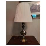 Brass lamp with shade