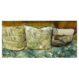 3 tapestry pillows