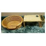 Rattan small dog bed & sofa tray
