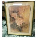 Large framed print of peonies