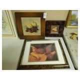 Lot of 3 wooden framed prints