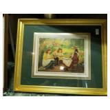 Large framed  print of children playing school