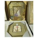 Lot of 2 new framed floral prints