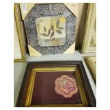 Lot of a new antiqued tin time and wood framed