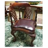 Leather seat Statesville  clawed foot wood corner