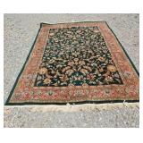 Large green print area rug 5.8 x 8