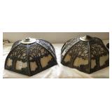 Pair of beautiful stained glass lampshades