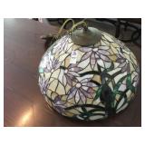 22" leaded stained glass 6 lamp hanging lamp, 1