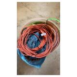 Large tub of outdoor extension cords