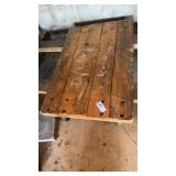 Wooden wheeled flat cart