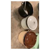 Three metal pots