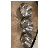 Three stainless mixing bowls
