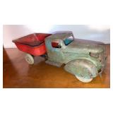 Old pressed steel dump truck