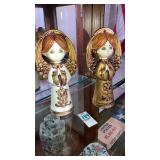 2 mid century angel figurines