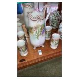 A&C Bavaria Japan grapes pitcher & 4 matching cups