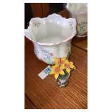 Royal staffordshire bowl, mini metal art flowers