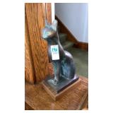 Brass cat sculpture