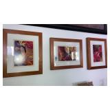 Trio of framed fall leaves photos
