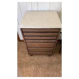 Rolling metal cabinet with drawers