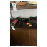 Shelf lot of cords, speakers, power cords