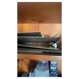 Shelf lot clipboards, cd cases, paper punches