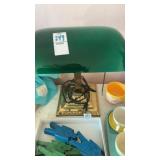 Desk lamp with brass base