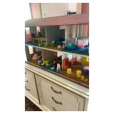 Homemade dollhouse very sturdy with dolls and