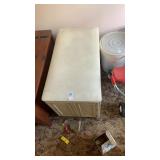 White older toy box with toys in