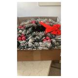 Large light up Christmas wreath