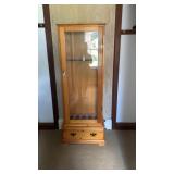 Older gun cabinet with glass door 5 ft x 1 1/2