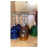 Colored glass goblets set