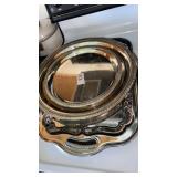 Stack of chromex serving trays