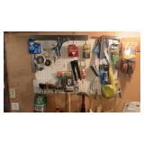 Pegboard of tools and other items