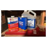 Paint thinner and pipe wrench